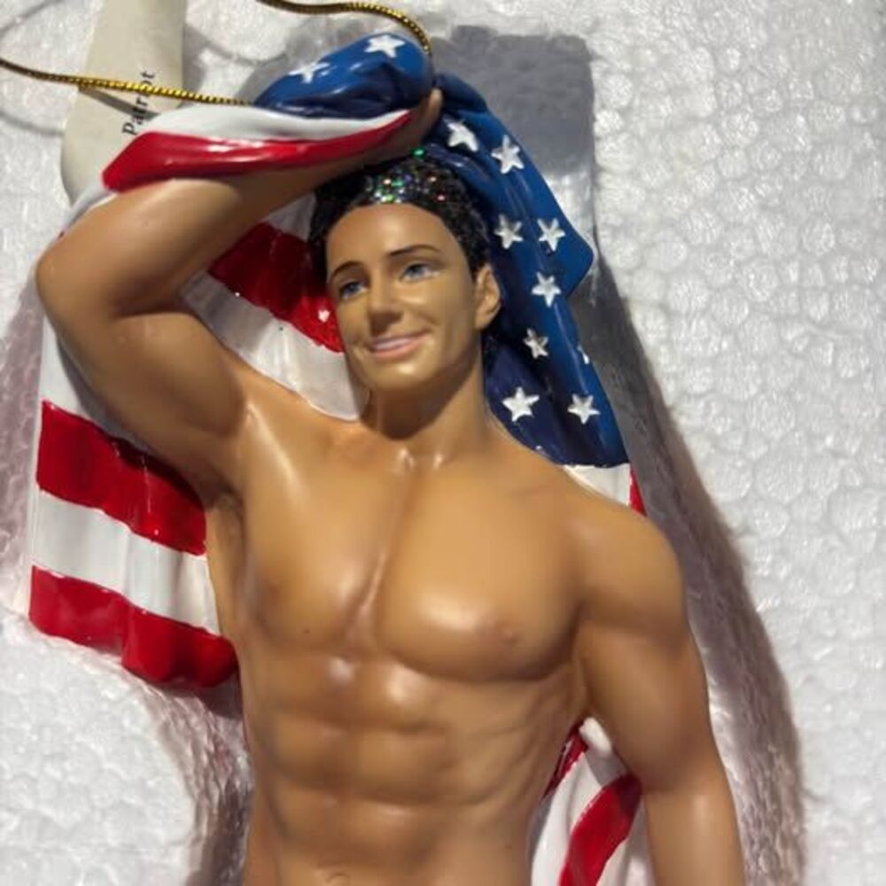 December Diamonds Patriot Merman Christmas Ornament 2017 – Original Box